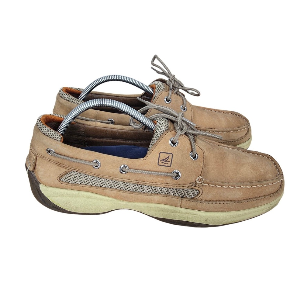 Sperry Top-Sider Lanyard Boat Shoes Mens 10 M Brown Leather 2 Eye Everyday Wear
